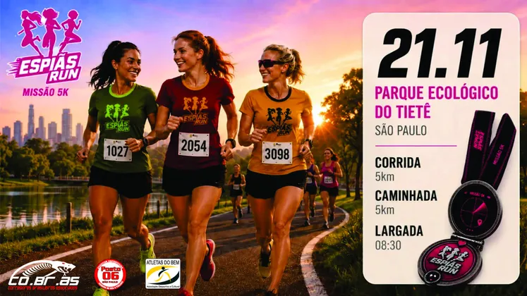 Imagem de divulgação da corrida Espiãs Run 5km