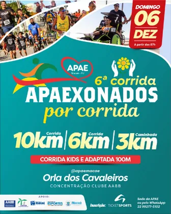 Imagem de divulgação da corrida 6ª Corrida - Apaexonados Por Corrida