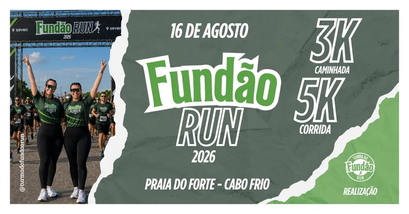 Imagem de divulgação da corrida Fundão Run 2026