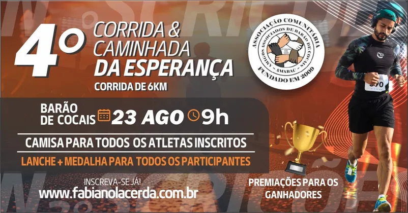 Imagem de divulgação da corrida 4º Corrida E Caminhada Da Esperança