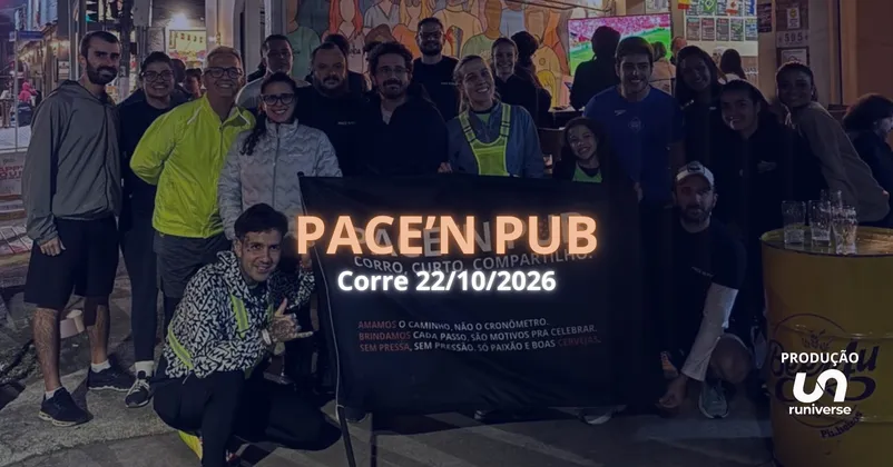 Imagem de divulgação da corrida PACE'N PUB - Corre 22/10/2026