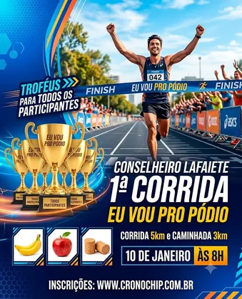 Imagem de divulgação da corrida 1ª Corrida Eu Vou Pro  Pódio 2027