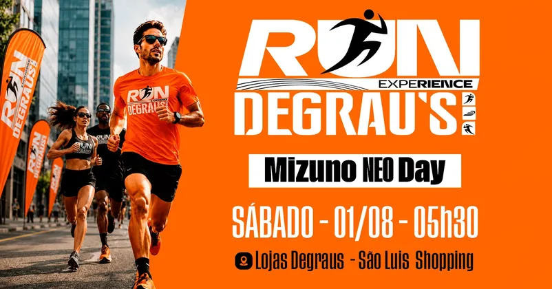 Imagem de divulgação da corrida Run Experience Degraus | Mizuno NEO Day