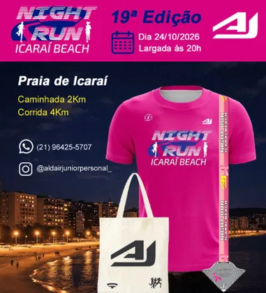 Imagem de divulgação da corrida Night Run Icaraí Beach - 19ª Edição 2026 - Niterói Rj