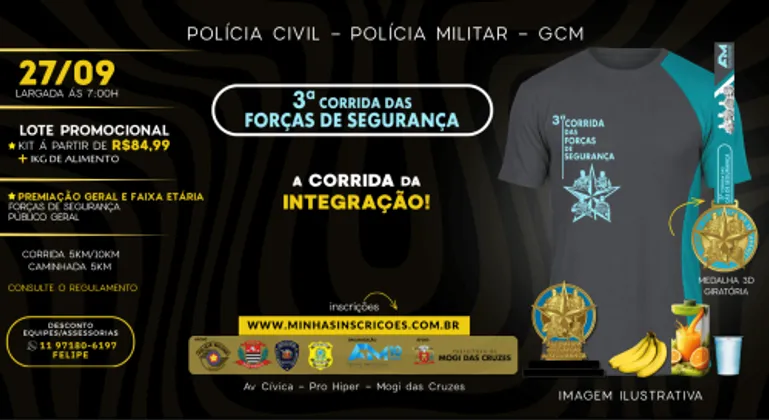 Imagem de divulgação da corrida 3 Corrida Das Forcas De Seguranca