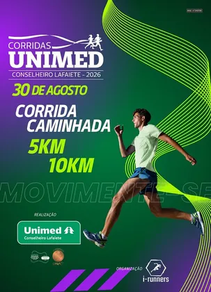 Imagem de divulgação da corrida Corridas Unimed Conselheiro Lafaiete