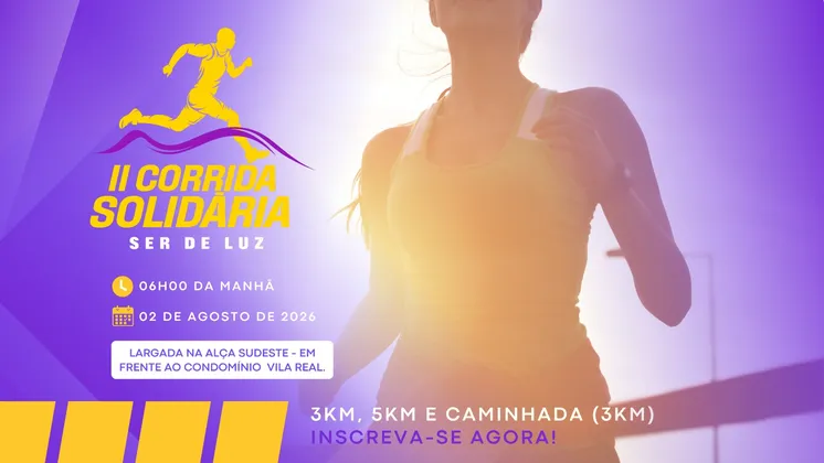 Imagem de divulgação da corrida 2ª Corrida Solidária Ser De Luz Patos Pb
