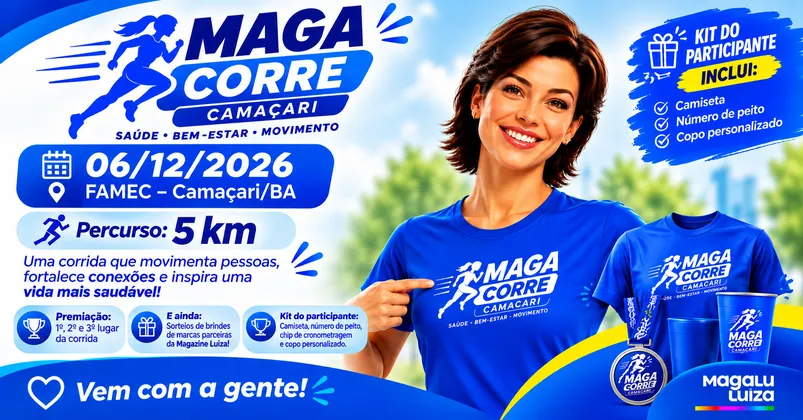 Imagem de divulgação da corrida Maga Corre-Corrida 5 KM