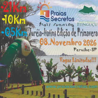 Imagem de divulgação da corrida Praias Secretas - Juréia Itatins Trail Running - Edição De Primavera - 2026