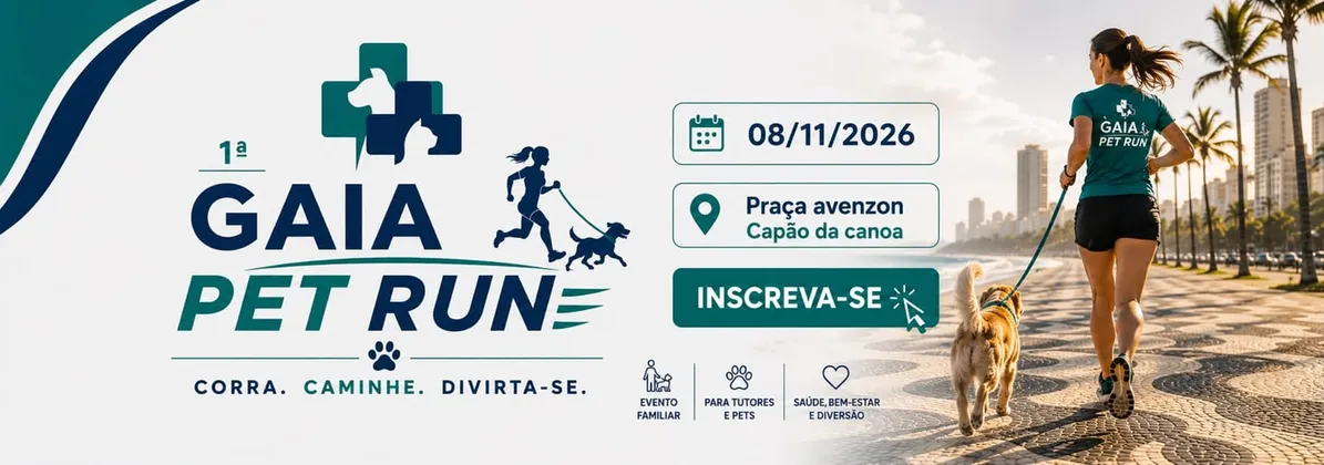 Imagem de divulgação da corrida 1° Gaia Pet Run