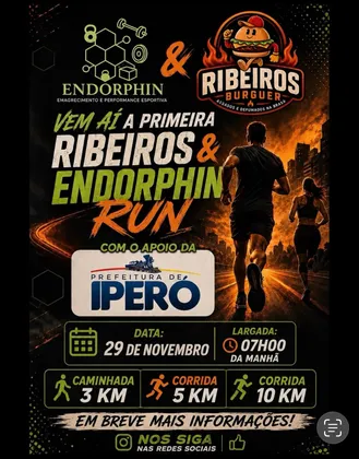 Imagem de divulgação da corrida 1º Ribeiros & Endorphin Run