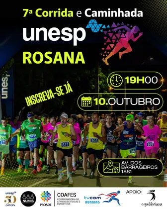 Imagem de divulgação da corrida 7ª Corrida E Caminhada Da Unesp De Rosana