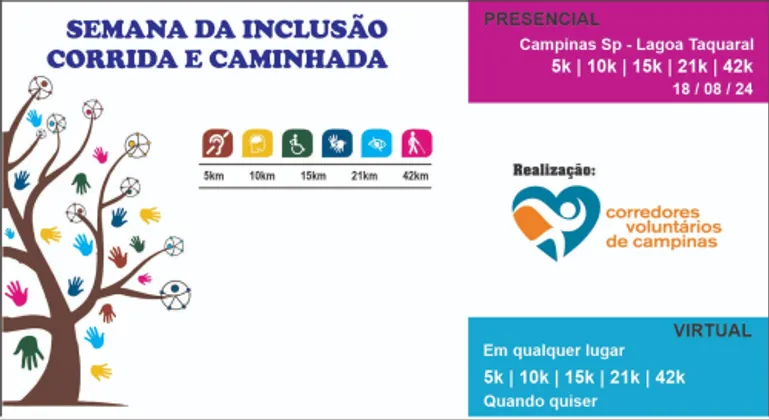 Imagem de divulgação da corrida Semana da Inclusao - Corrida e Caminhada
