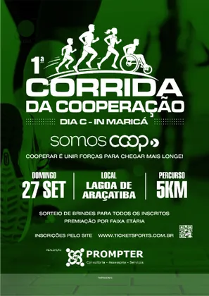 Imagem de divulgação da corrida 1ª Corrida E Caminhada Da Cooperação Maricá 2026