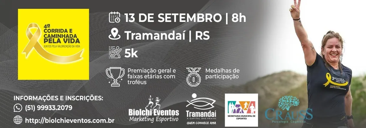 Imagem de divulgação da corrida 4° Corrida E Caminhada Pela Vida