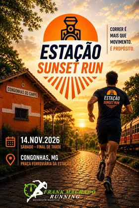 Imagem de divulgação da corrida Estação Sunset Run 2026