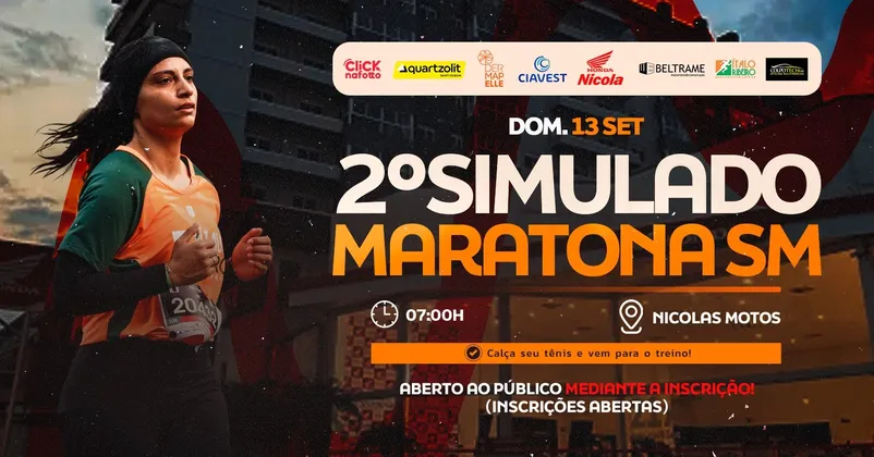 Imagem de divulgação da corrida 2º SIMULADO MARATONA DE SANTA MARIA - Definição de Ritmos e Estratégias de Prova