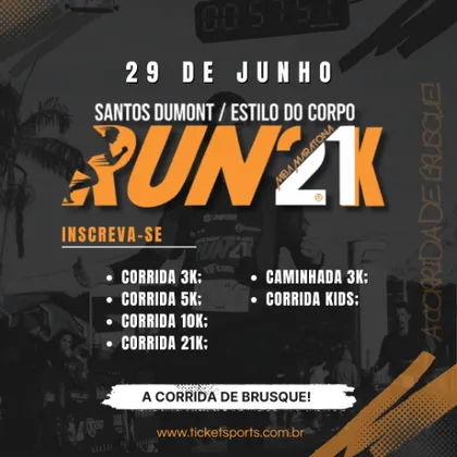 Imagem de divulgação da corrida Santos Dumont - Estilo Do Corpo 21k 2025
