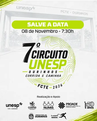 Imagem de divulgação da corrida 7º Circuito De Corrida E Caminhada Unesp Ourinhos