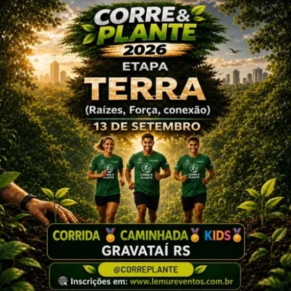 Imagem de divulgação da corrida Corre E Plante - Etapa Terra