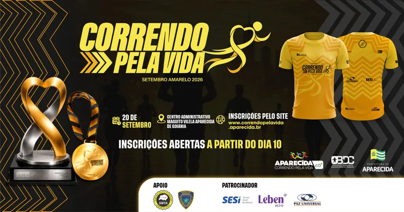 Imagem de divulgação da corrida Aparecida Correndo pela Vida