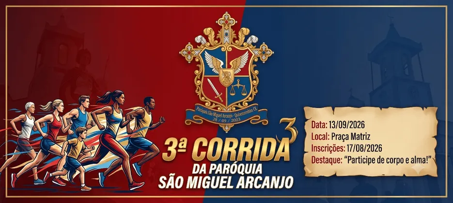 Imagem de divulgação da corrida 3ª Corrida de Rua de São Miguel Arcanjo