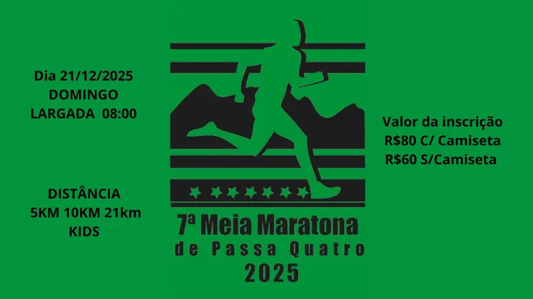 Imagem de divulgação da corrida Meia Maratona de Passa Quatro