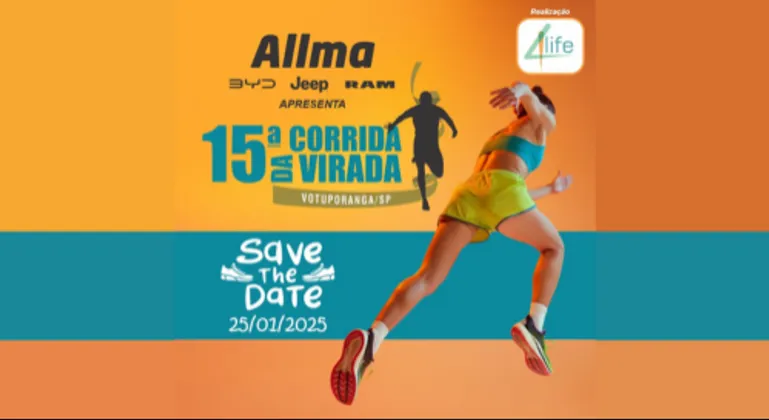 Imagem de divulgação da corrida Corrida da Virada 2025 - Cartao