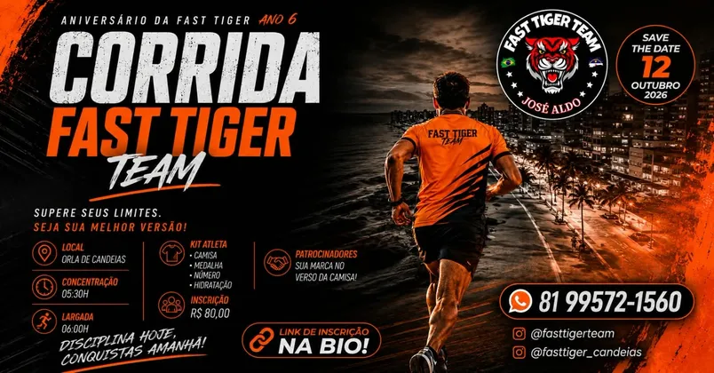 Imagem de divulgação da corrida Corrida Fast Tiger Team ano 6