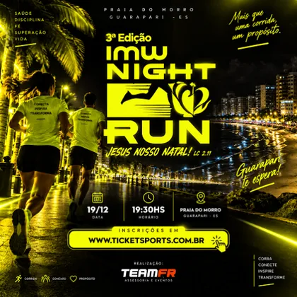 Imagem de divulgação da corrida IMW Night Run - Jesus o nosso natal 3ª edição