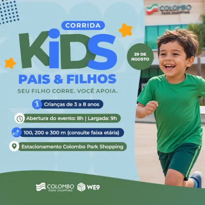 Imagem de divulgação da corrida Corrida Kids Pais Filhos