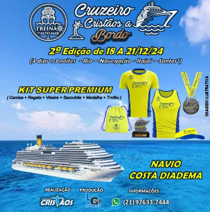 Imagem de divulgação da corrida 2° Treinão Em Alto Mar - Cruzeiro Cristãos a Bordo