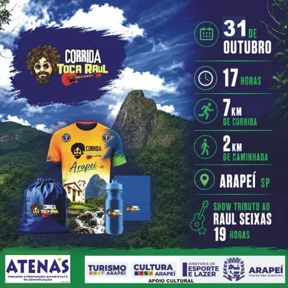 Imagem de divulgação da corrida Corrida Toca Raul Arapeí