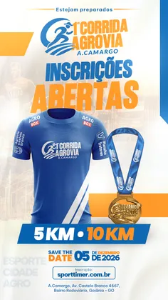 Imagem de divulgação da corrida 1ª Corrida Agrovia a. Camargo