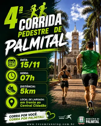 Imagem de divulgação da corrida 4ª Corrida Pedestre De Palmital