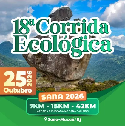 Imagem de divulgação da corrida 18ª Corrida Ecológica De Sanamacaé-Rj +Maratona Traill (42k) 2026