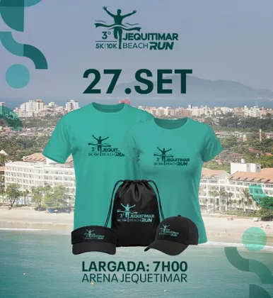 Imagem de divulgação da corrida III CORRIDA HOTEL JEQUITIMAR BEACH RUN 5K  10k-  2026