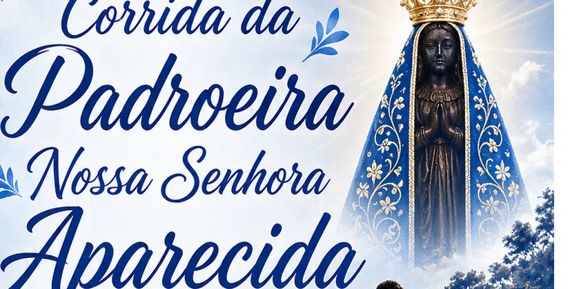 Imagem de divulgação da corrida Corrida da Padroeira Nossa Senhora Aparecida