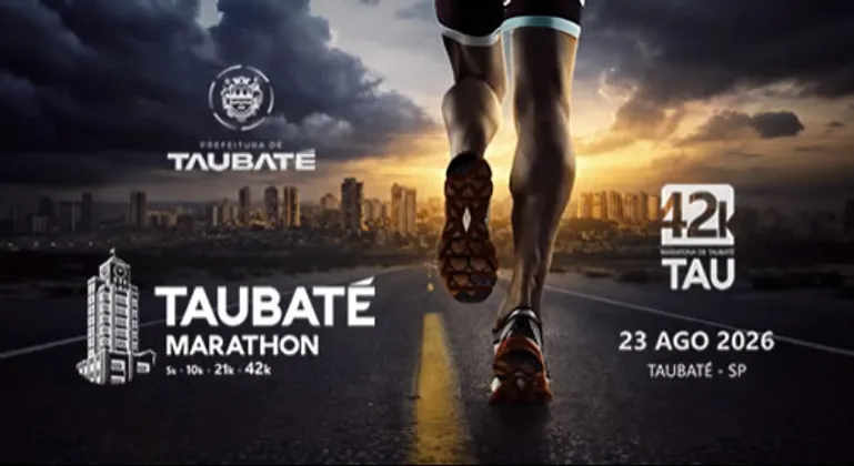 Imagem de divulgação da corrida Taubaté Marathon 2026
