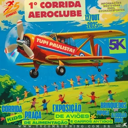 Imagem de divulgação da corrida 1ª Corrida Do Aeroclube De Tupi Paulista Sp