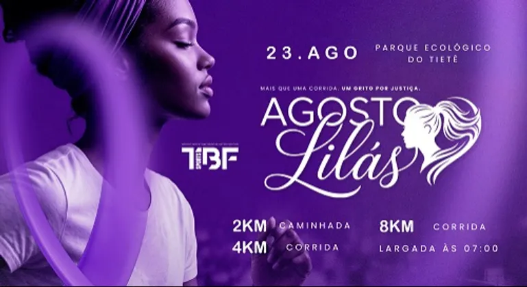 Imagem de divulgação da corrida 3 Corrida Agosto Lilas - Parque Ecologico do ...