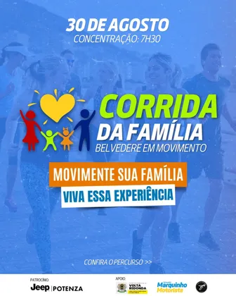 Imagem de divulgação da corrida Corrida da Família Belvedere em Movimento