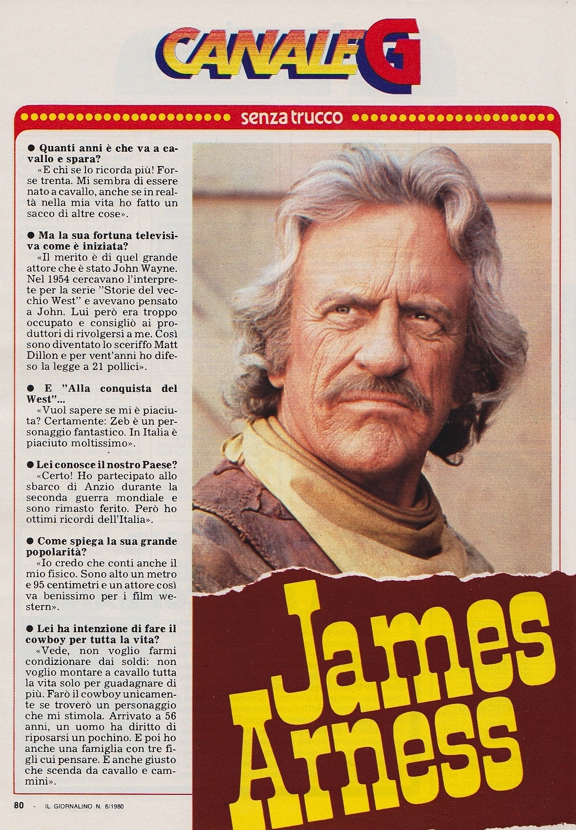 Corrierino e Giornalino: James Arness