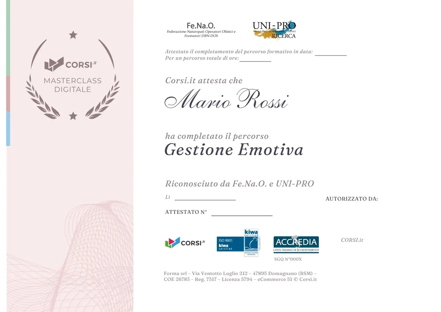 Immagine certificato