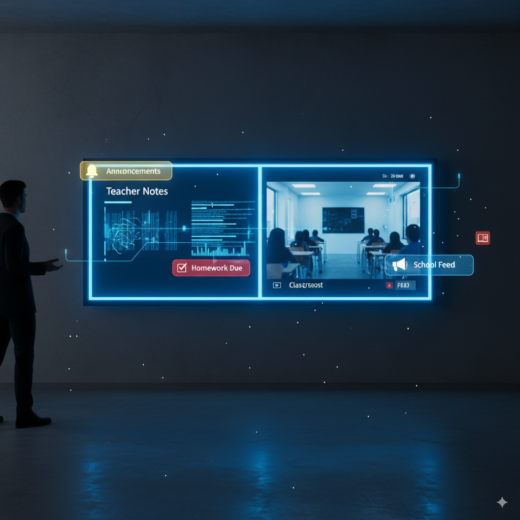 Live classroom tools and alerts on a teaching dashboard