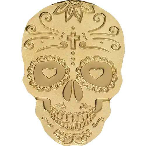 Golden La Catrina Skull