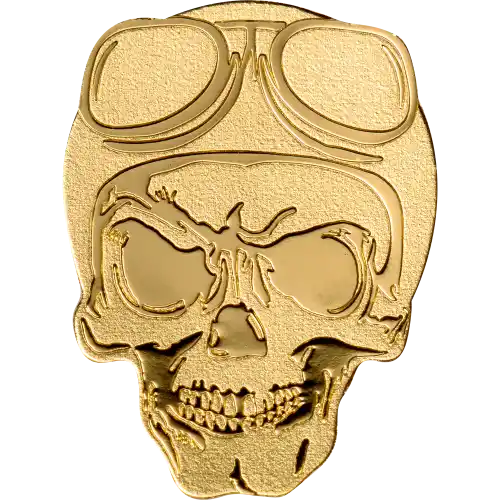 Golden Biker Skull