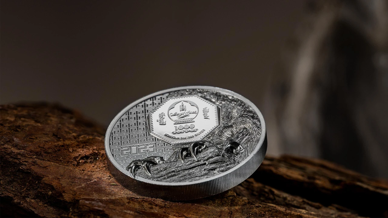 Mongolian Falcon Silver 2 oz Black Proof