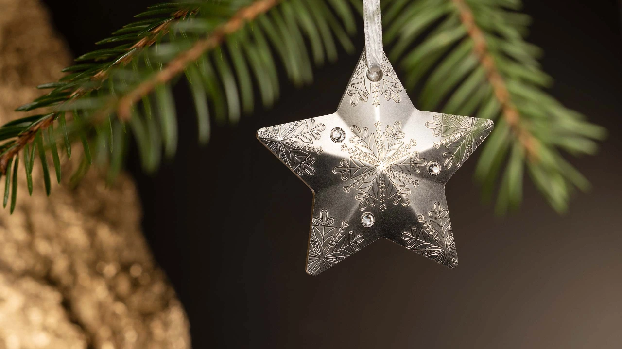 Holiday Ornament – Snowflake Star Silver