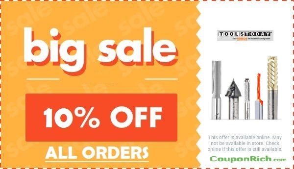 Toolstoday offer: 10% off all orders
